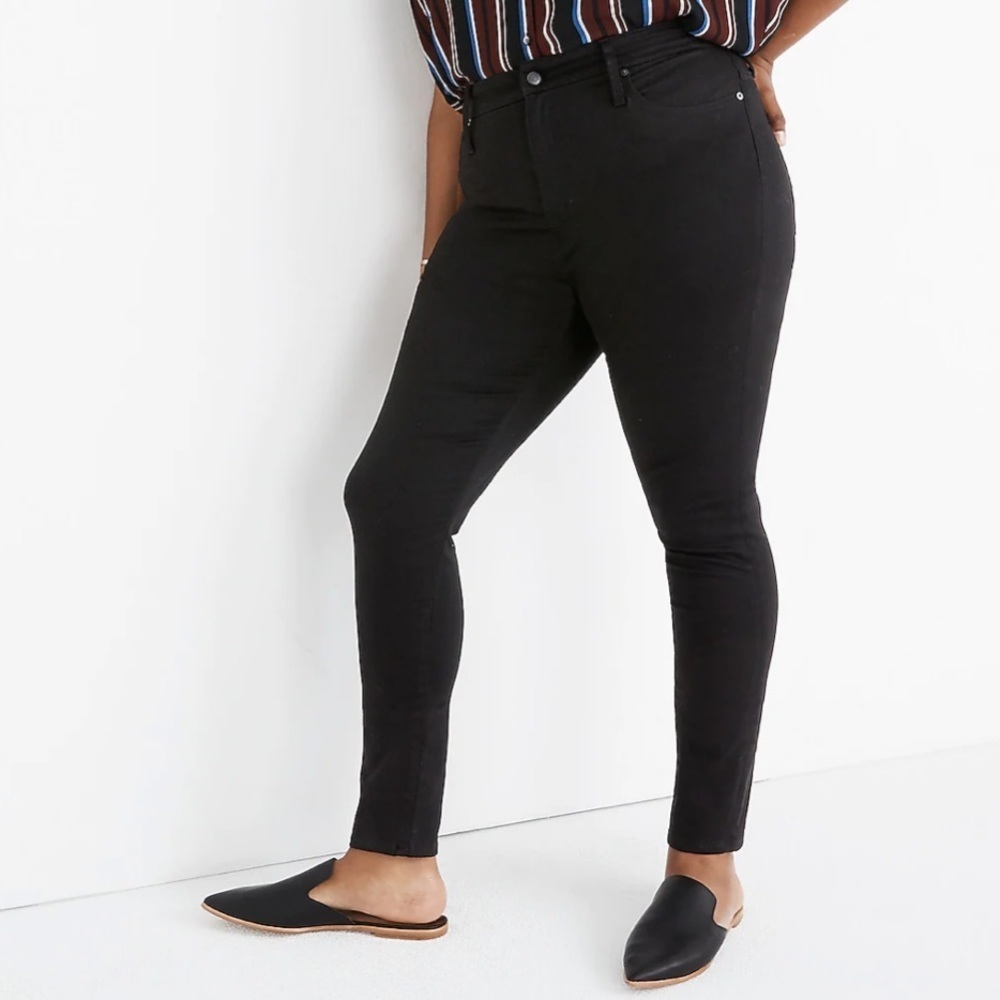 NWT Madewell Curvy Petite 10” High Rise Black Carbondale Skinny Jeans